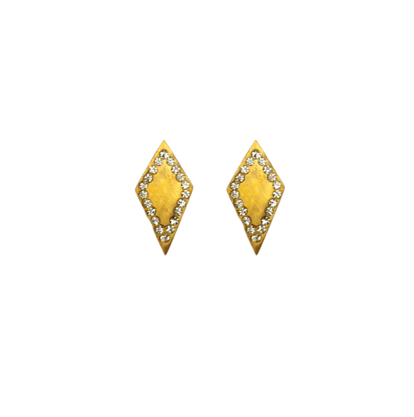 geometric retro modern gold earrings